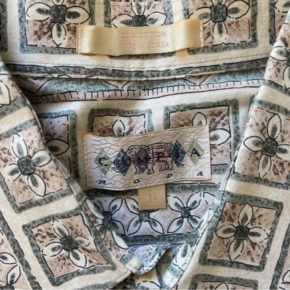 CAMPIA MODA Mens 100% Cotton Printed HAWAIIAN SHIRT size large - Picture 2 of 4